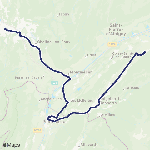 ARA Cars Région Savoie Chamoux sur Gelon < > Chambéry map