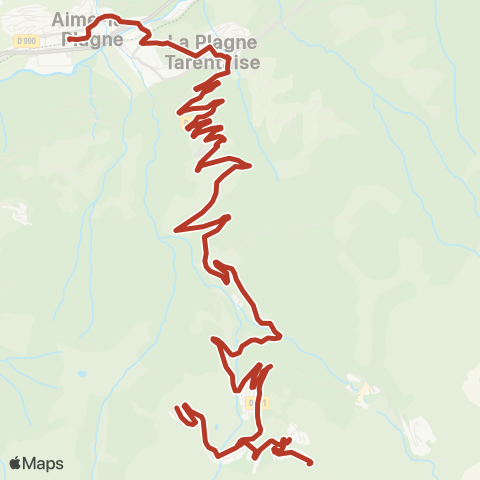 ARA Cars Région Savoie Aime la Plagne < > la Plagne Station map