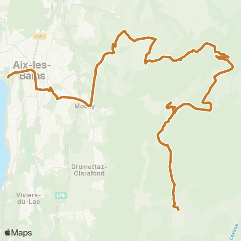 ARA Cars Région Savoie Aix les Bains < > le Revard - la Féclaz map