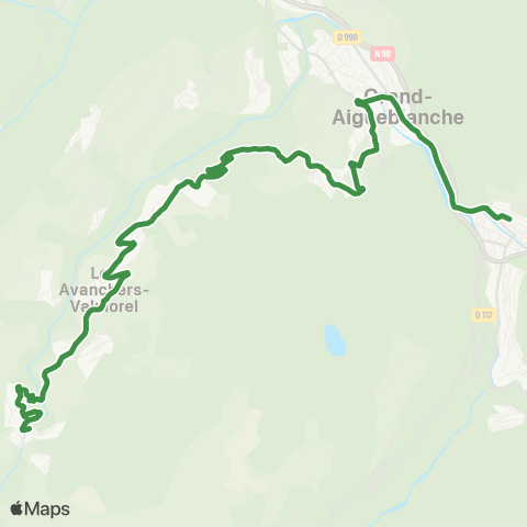 ARA Cars Région Savoie Moûtiers < > Valmorel map