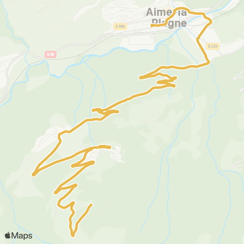 ARA Cars Région Savoie Aime la Plagne < > Montalbert map