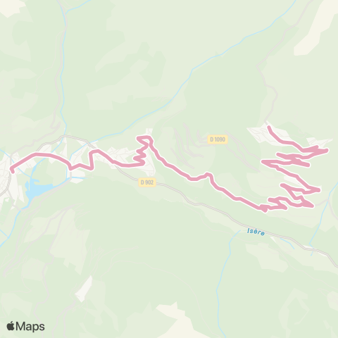 ARA Cars Région Savoie Bourg St Maurice < > la Rosière map