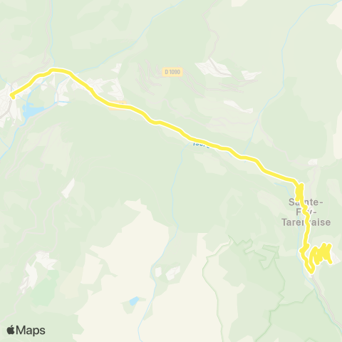 ARA Cars Région Savoie Bourg St Maurice < > Ste Foy Tarentaise map