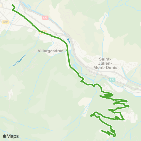 ARA Cars Région Savoie St-Jean de Maurienne < > les Karellis map