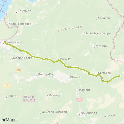 ARA Cars Région Haute-Savoie Annemasse - Sixt-Fer-A-Cheval map
