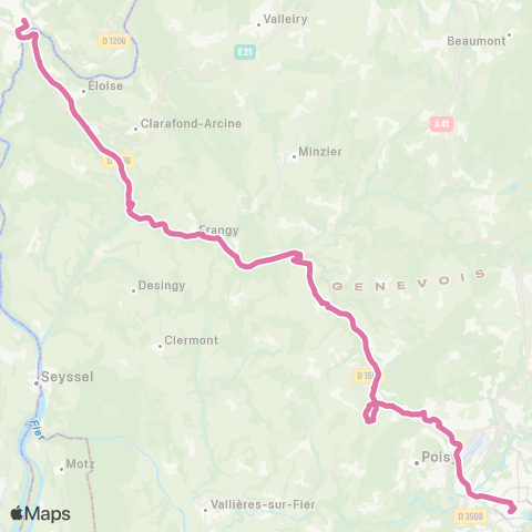 ARA Cars Région Haute-Savoie Annecy - Valserhône map