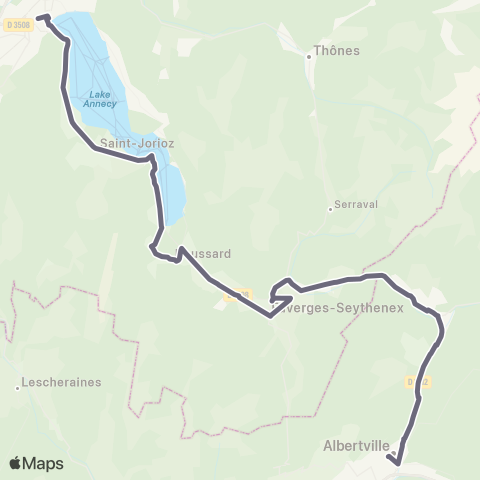 ARA Cars Région Haute-Savoie Annecy - Albertville map