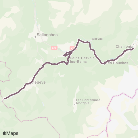ARA Cars Région Haute-Savoie Chamonix - Praz-sur-Arly map