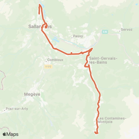 ARA Cars Région Haute-Savoie Sallanches - Contamines map