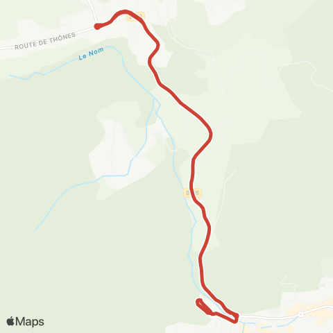 Aravis Bus Express Saint Jean de Sixt map