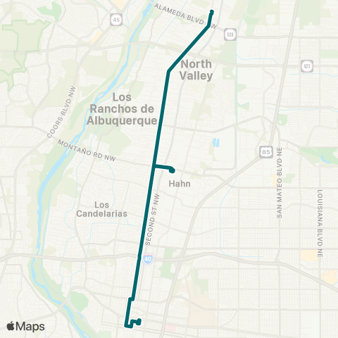 ABQ RIDE North 4th St. map