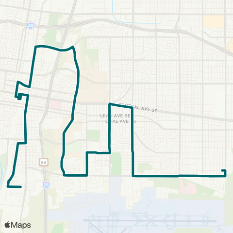 ABQ RIDE Broadway / University / Gibson map