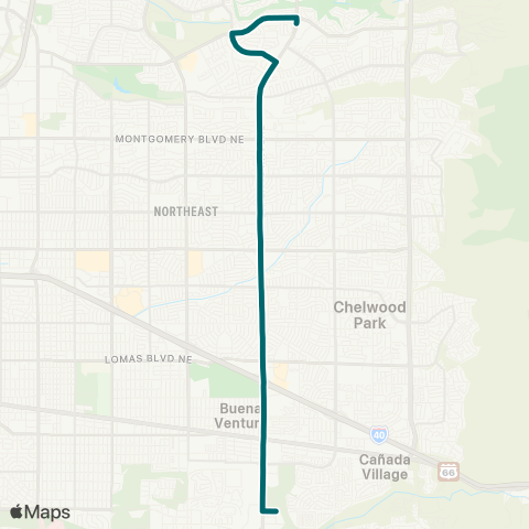 ABQ RIDE Eubank-Ventura map