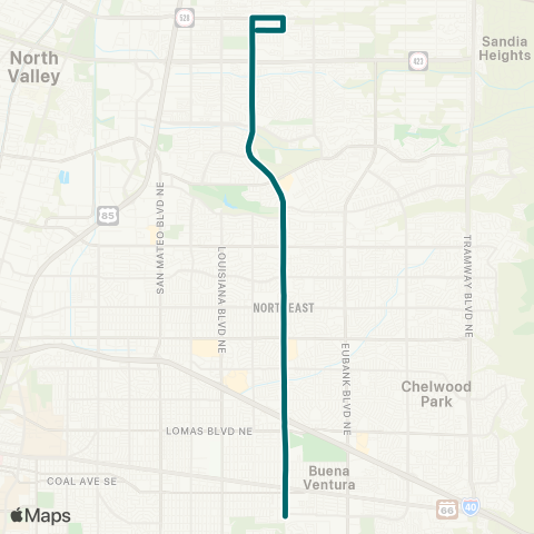 ABQ RIDE Wyoming map