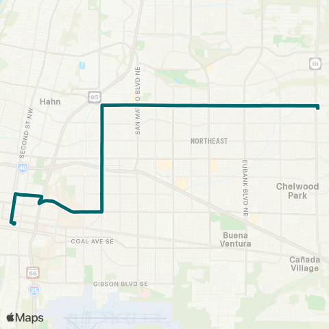 ABQ RIDE Montgomery / Carlisle map