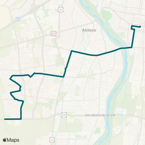 ABQ RIDE Bridge / Westgate map