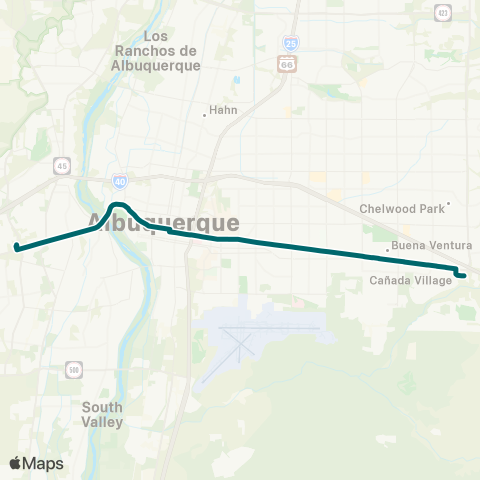 ABQ RIDE ART Green Line map