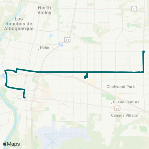 ABQ RIDE Menaul map