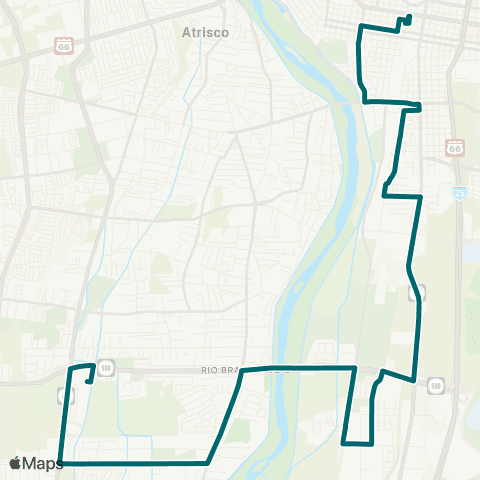 ABQ RIDE South Broadway-Rio Bravo map