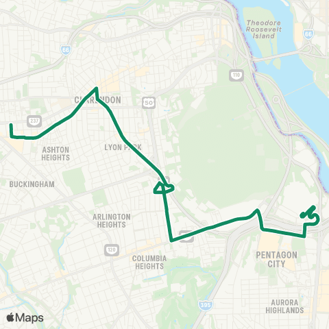 ART Ballston-Pentagon-Pentagon Cty map