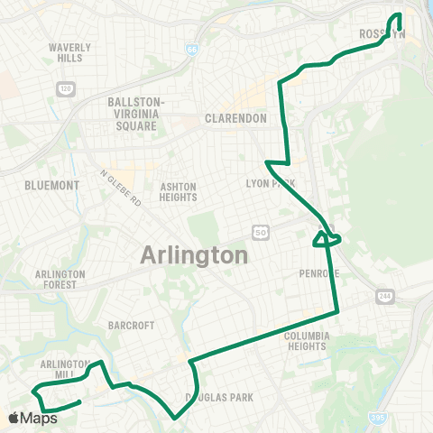 ART Arlington Mill - Sequoia-Rosslyn map