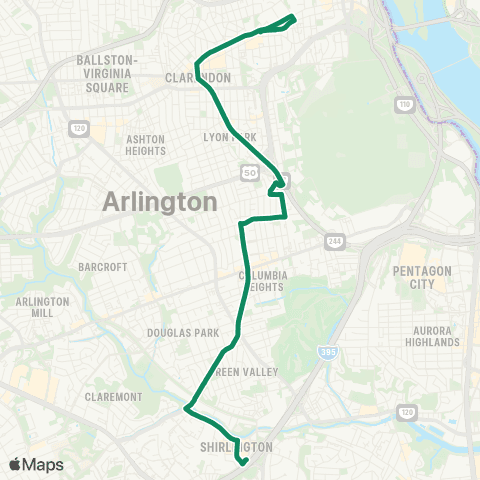 ART Shirlingtn-Lyon Park-Courthouse map