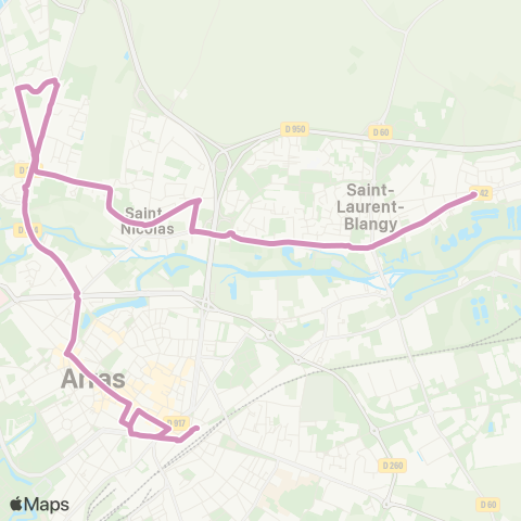 Artis Ligne Dimanche TAD map