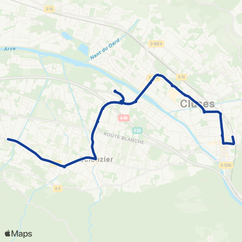 ARV'i Mobilité Marnaz Mairie - Cluses Pôle multimodal Gare map