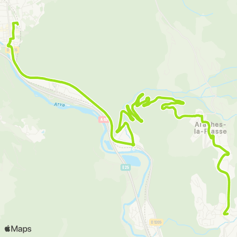 ARV'i Mobilité Ligne Cfe TAD - les Carroz Flaine map