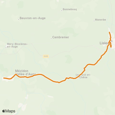 Astrobus Mézidon-Canon - Lisieux map