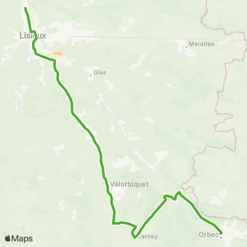 Astrobus Orbec - Saint-Cyr-du-Ronceray - Lisieux map