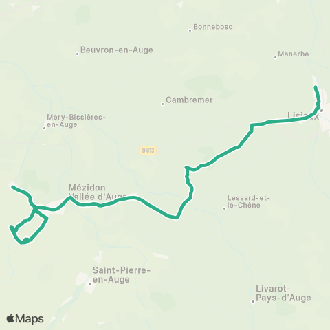 Astrobus Cesny-aux-Vignes - Lisieux map