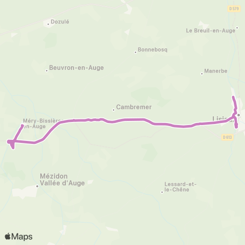 Astrobus Notre-Dame-d'Estrées - Lisieux map