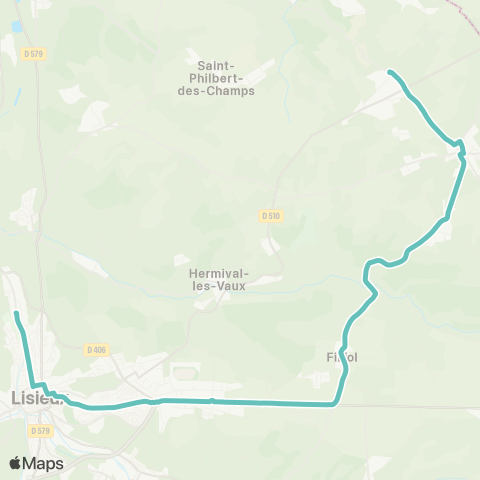 Astrobus Le Pin - Lisieux map