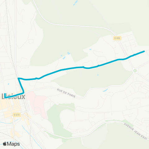 Astrobus Lisieux Clos St-Jacques - Lisieux Mitterrand map