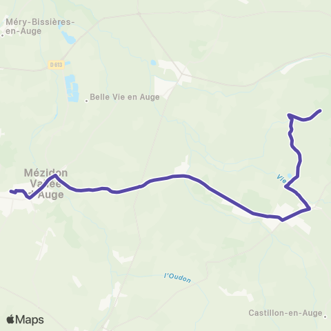 Astrobus Lécaude - Mézidon-Canon map