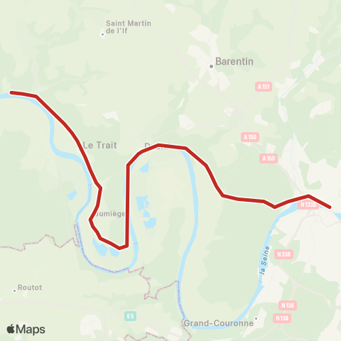 Astuce Caudebec Quai <> Gare routière de Rouen map