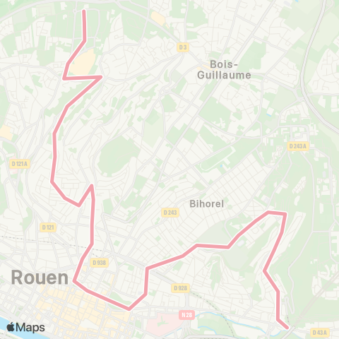 Astuce Parc de la Vatine <> Barrières de Darnétal map