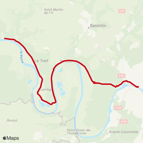 Astuce Mairie du Trait / Caudebec Quai <> Gare rout. map