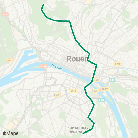 FAST La Pléiade <> Hôtel de ville de Sotteville map