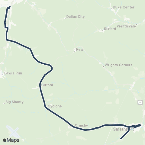ATA Bradford-Smethport map