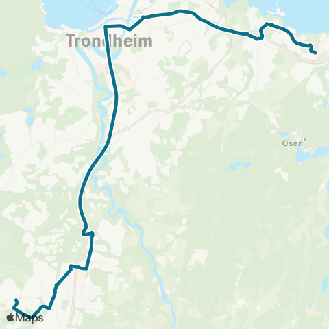 AtB Ranheim - Strindheim - Sentrum - Tiller - Heimdal - Kattem map