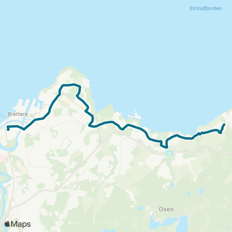 AtB Nattbuss Lade / Værestrøa map