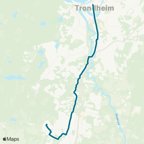AtB Nattbuss Bjørndalen / Kattem / Lun map