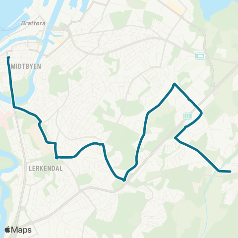 AtB Nattbuss Moholt / Brøset map
