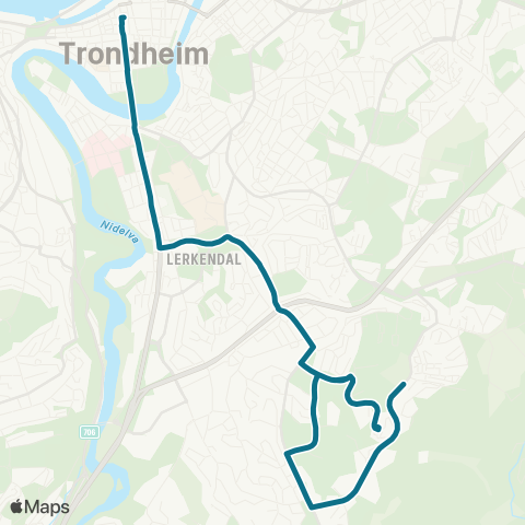 AtB Nattbuss Othilienborg / Risvolla map