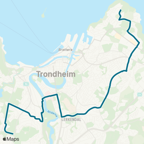 AtB Østmarka - Strindheim - Lerkendal - Havstad map