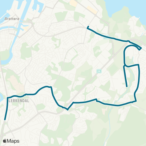 AtB Lerkendal - Brundalen - Strindheim map
