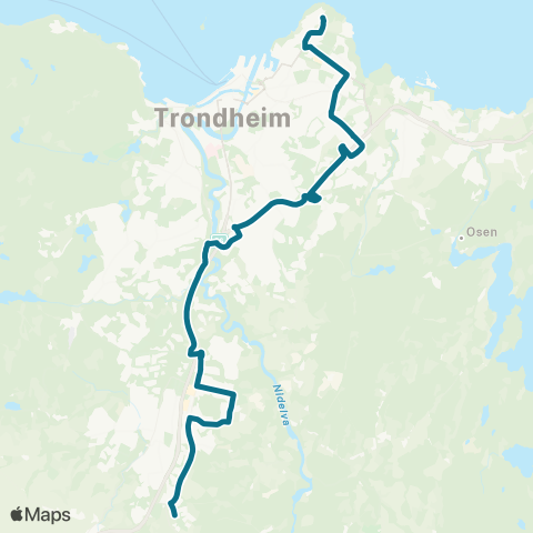 AtB Østmarka - Strindheim - E6 - Nidarvoll - Tiller - Torgård map