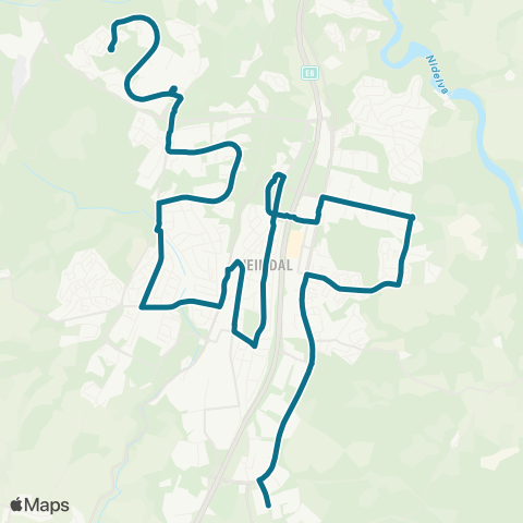 AtB Flatåsen - Heimdal - Torgård map